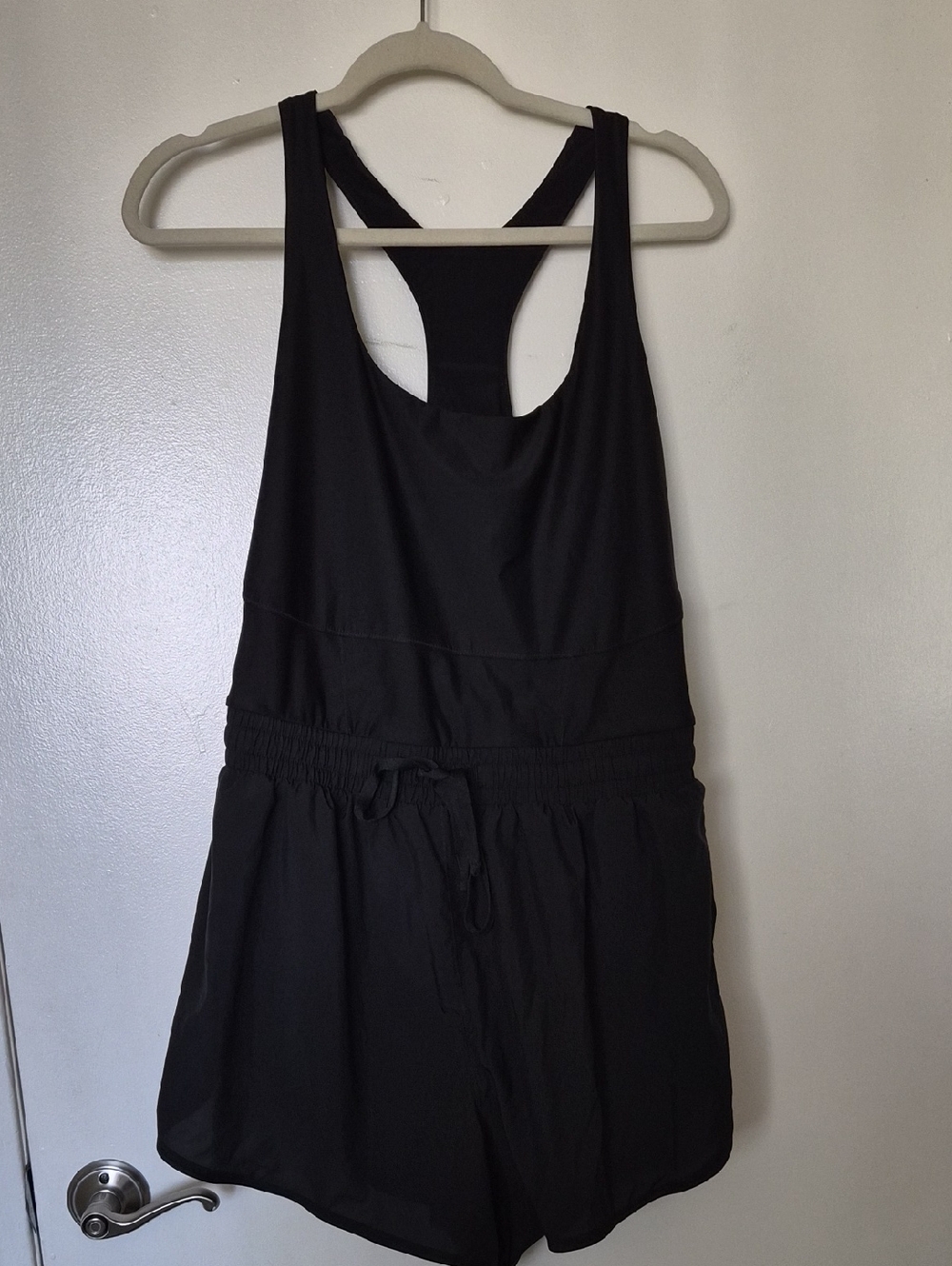 Fabletics Black Racerback One-Piece Romper (Sport Short Onesie)